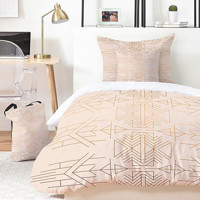 slide 1 of 1, Deny Designs Holli Zollinger Esprit King Duvet Cover Set - Gold/Pink, 5 ct