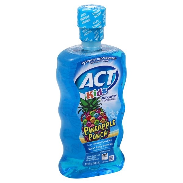 slide 1 of 2, ACT Kids Pineapple Punch Anticavity Fluoride Rinse, 16.9 fl oz