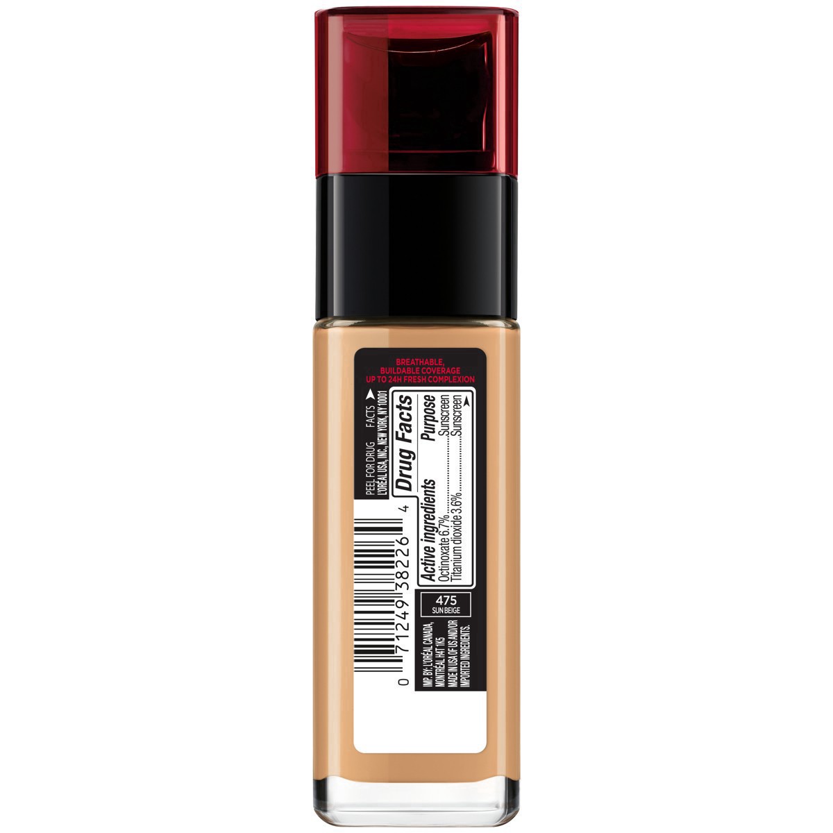 slide 7 of 34, L'Oréal Infallible 24HR Fresh Wear Foundation with SPF 25 - 475 Sun Beige - 1 fl oz, 1 fl oz