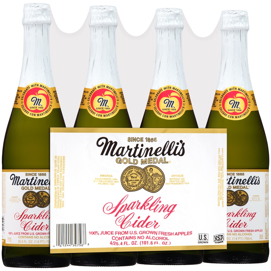 slide 5 of 8, Martinelli's Gold Medal Sparkling Apple Juice Glass Bottles, 