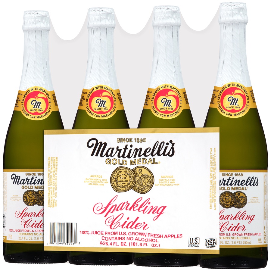 slide 6 of 8, Martinelli's Gold Medal Sparkling Apple Juice Glass Bottles, 