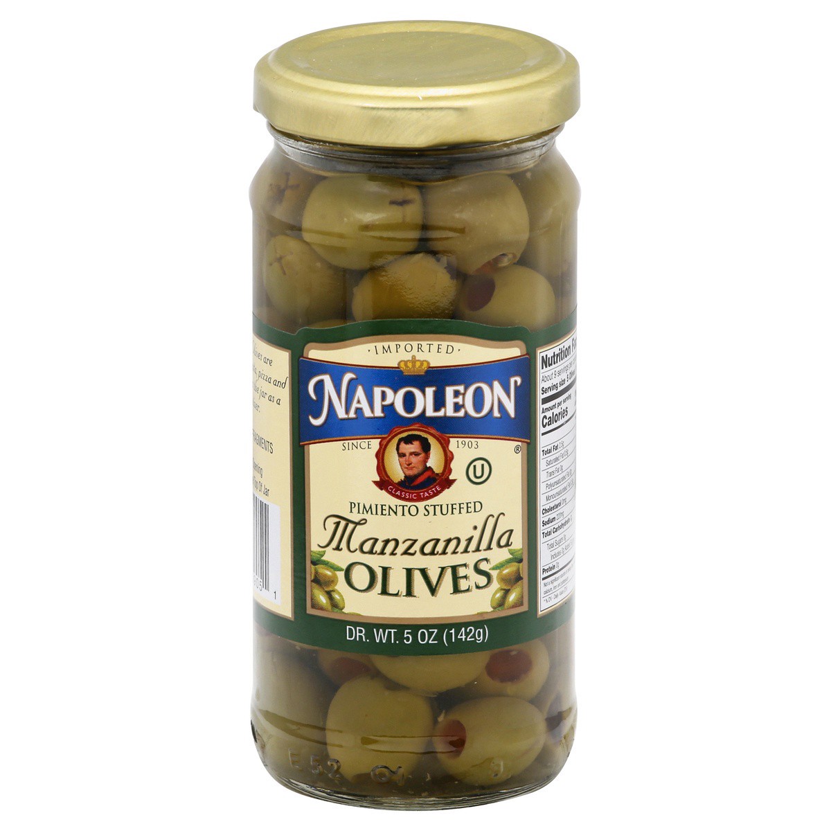 slide 1 of 9, Napoleon Manzanilla Pimiento Stuffed Olives 5 oz, 5 oz