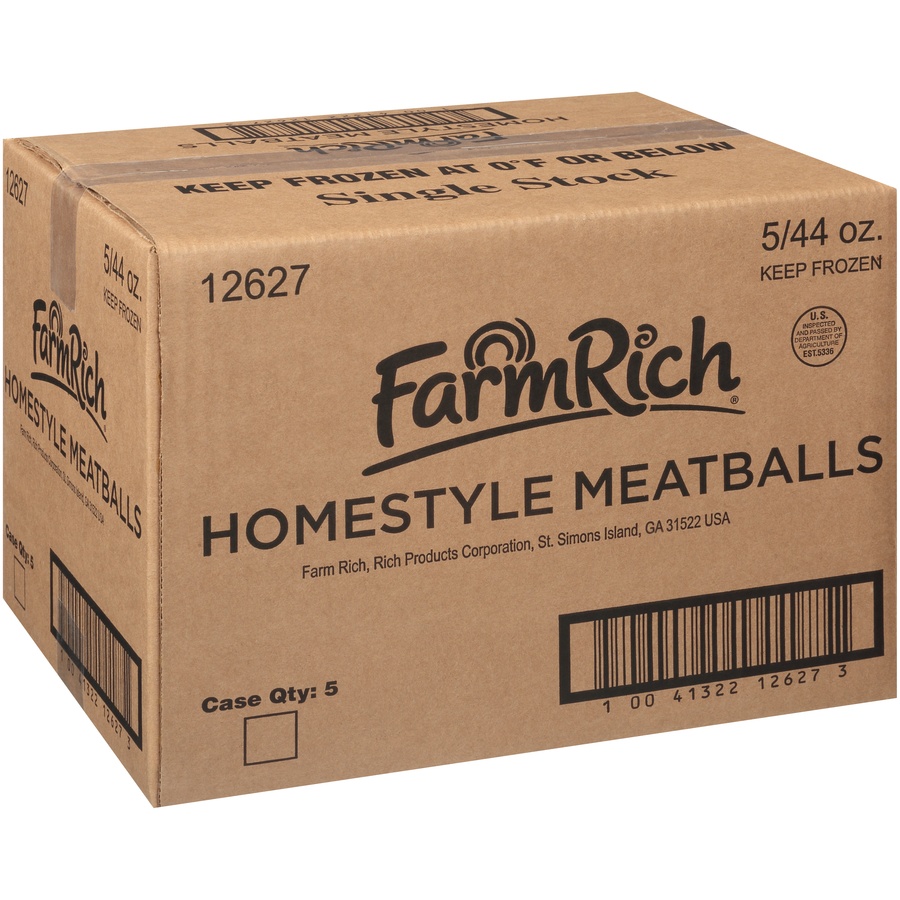 slide 2 of 8, Farm Rich Homestyle Meatballs, 44 oz