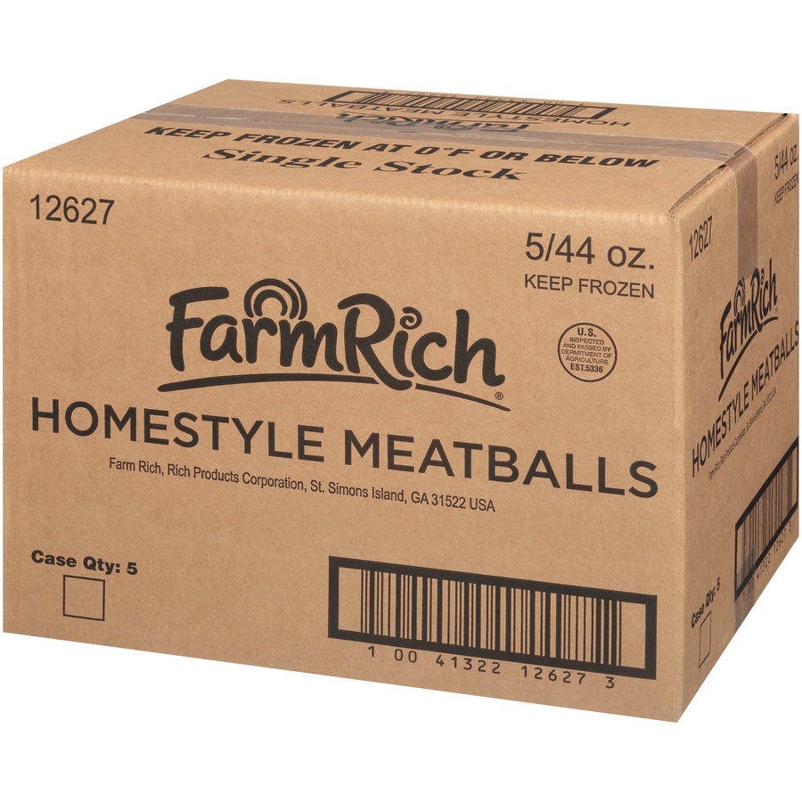 slide 3 of 8, Farm Rich Homestyle Meatballs, 44 oz