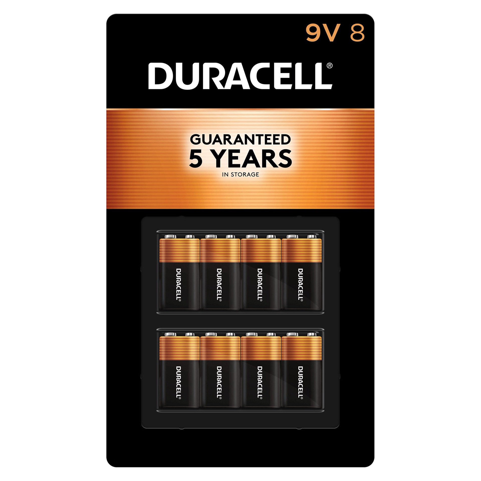 slide 1 of 1, Duracell 9V 8 Unit Pack Alkaline Batteries 8 pack, 