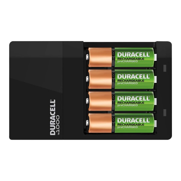 slide 3 of 7, Duracell Ion Speed 1000 Value Battery Charger, Includes 4 AA NiMH Batteries, 1 ct