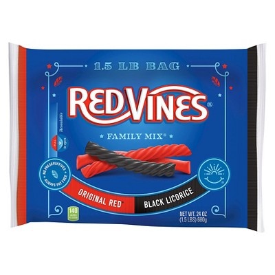 slide 1 of 6, Red Vines Family Mix Bag Licorice Candy, 24 oz