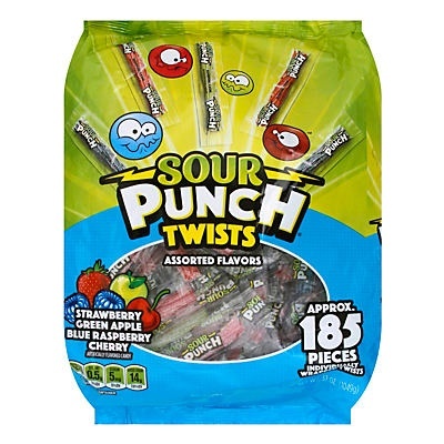 slide 1 of 4, Sour Punch Assorted Flavor Twists, 37 oz