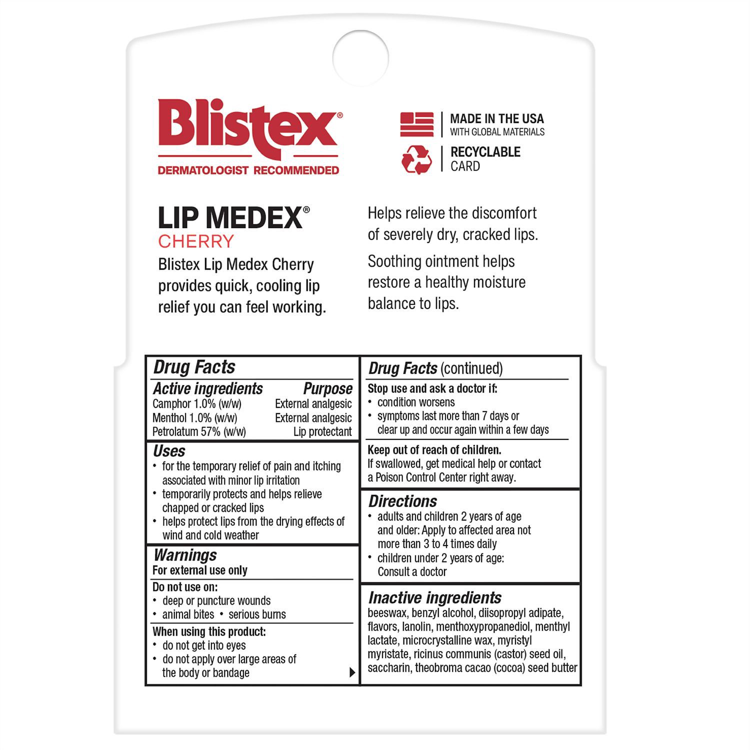 slide 5 of 6, Blistex Lip Medex, Cherry, 2 ct