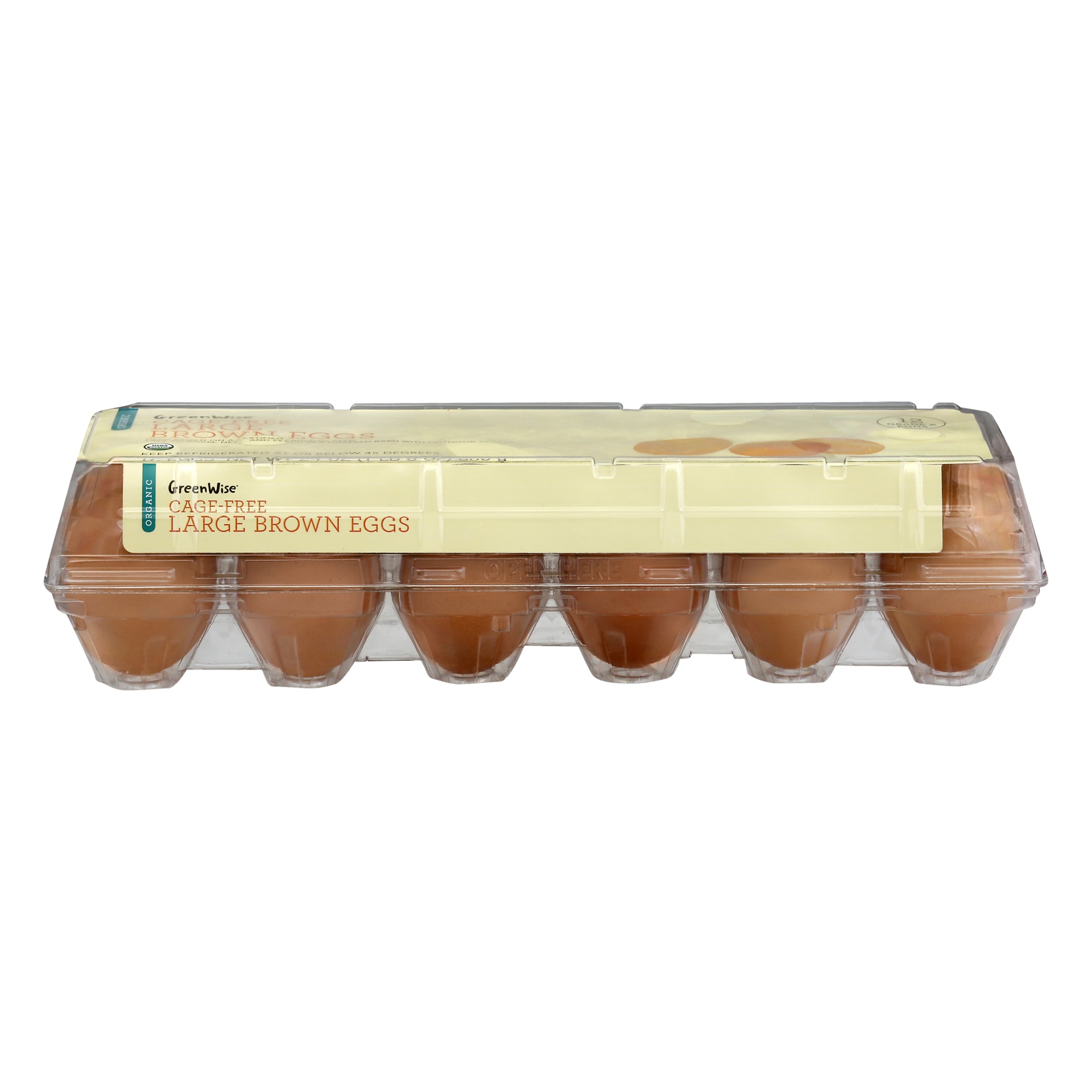 slide 1 of 1, GreenWise Organic Cage-Free Large Brown Eggs, 12 ct