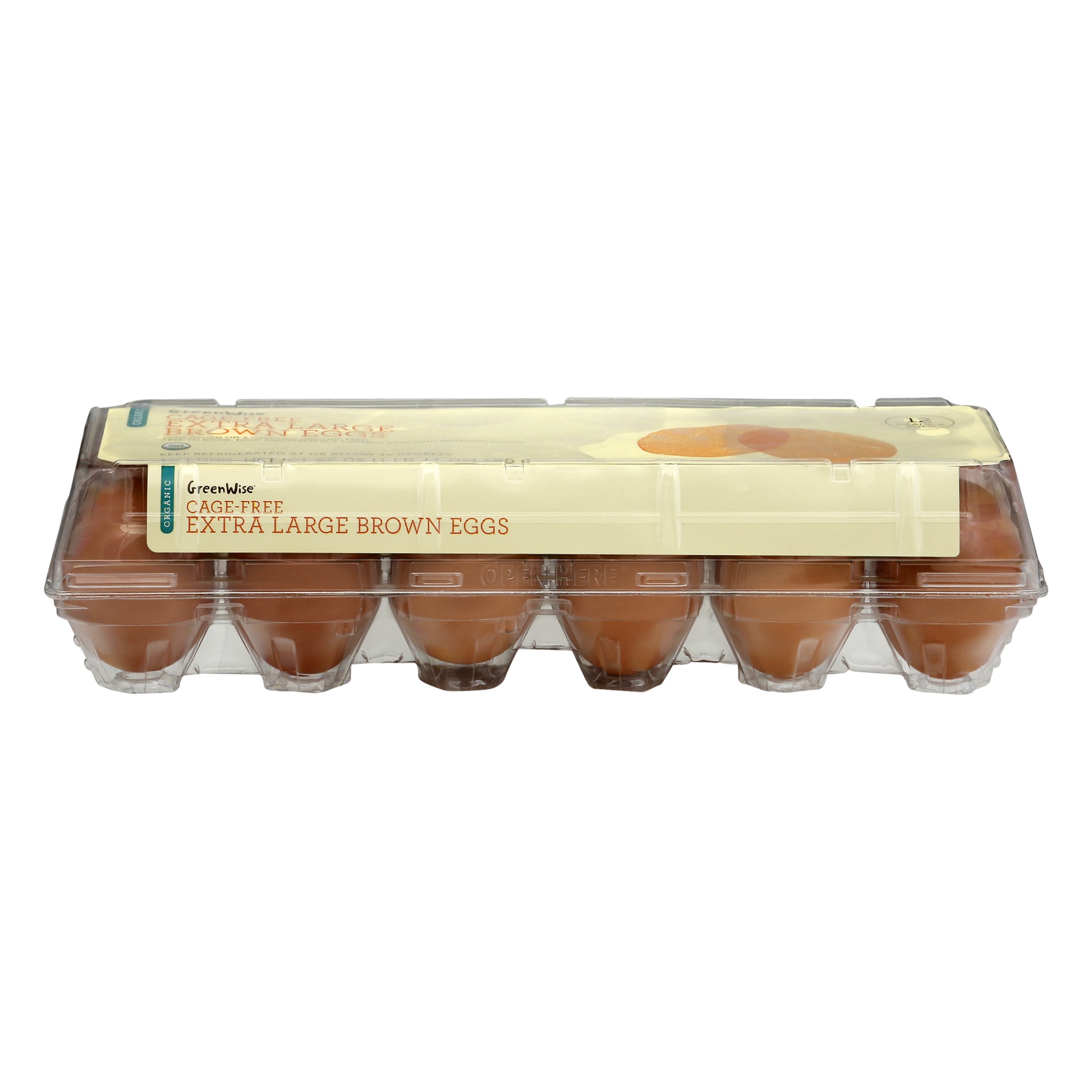 slide 1 of 1, GreenWise Organic Cage-Free Extra Large Brown Eggs, 12 ct