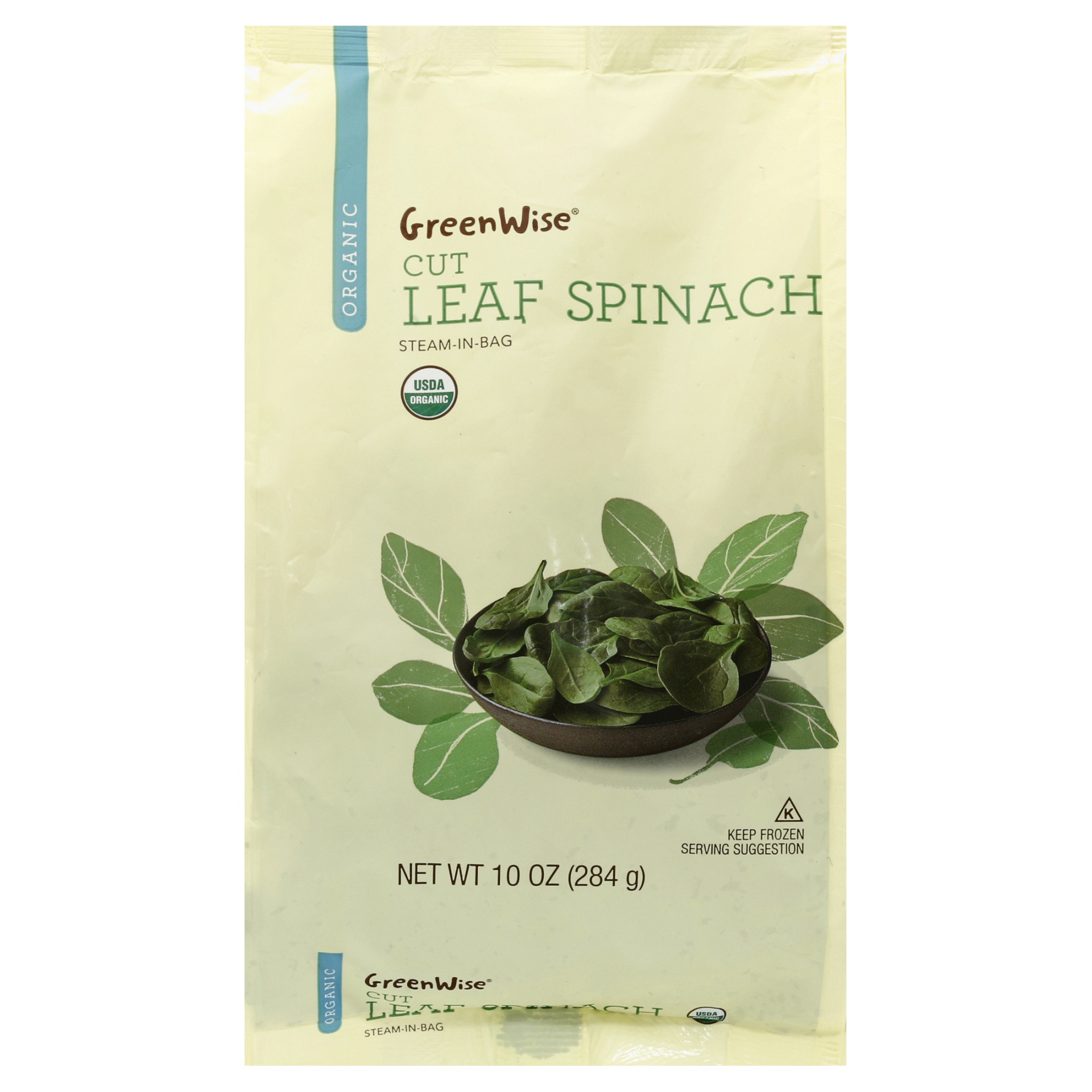 slide 1 of 1, GREENWISE Leaf Spinach, Organic, Cut, 10 oz