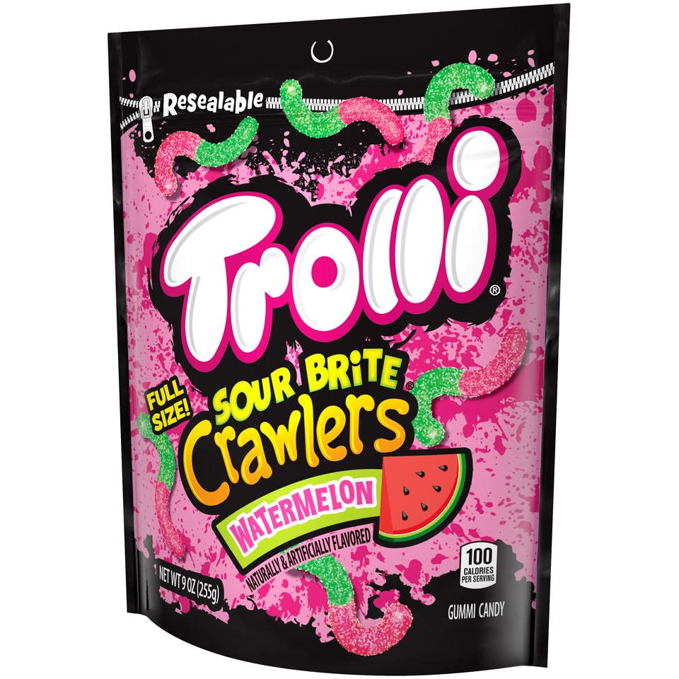 slide 7 of 8, Trolli Sour Brite Crawlers Watermelon Gummi Candy, 9 oz