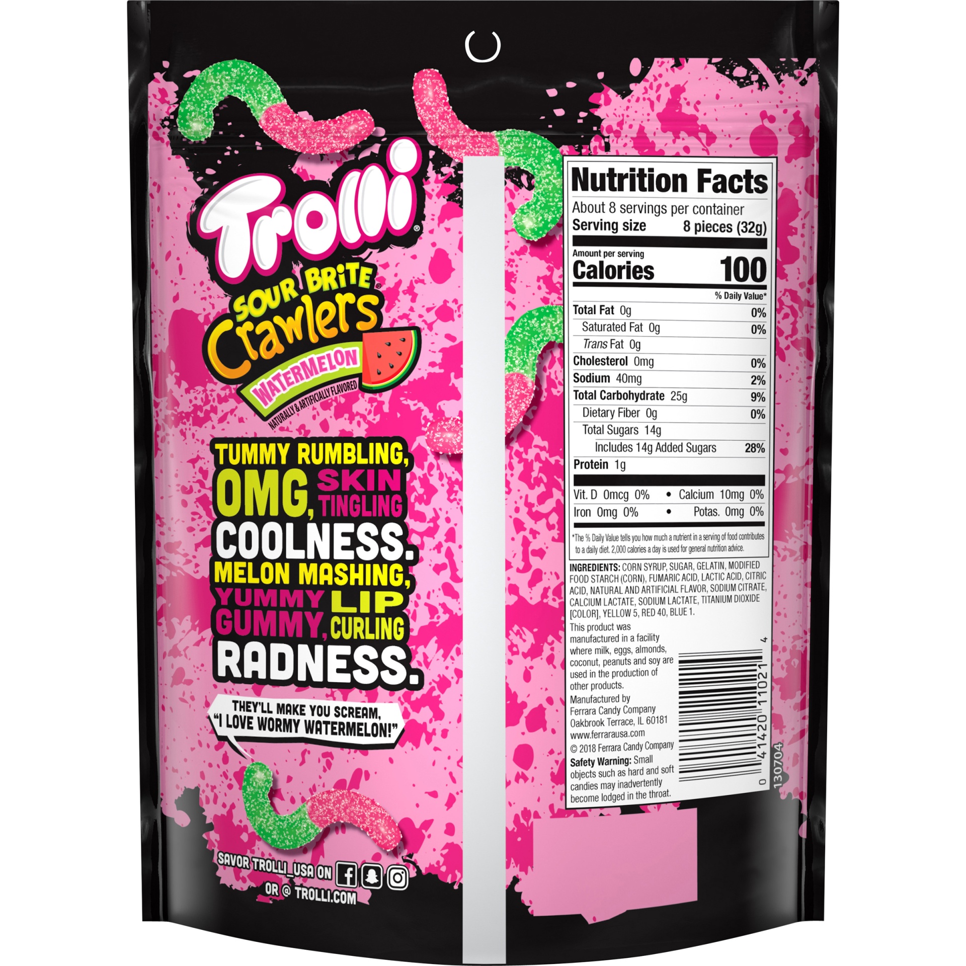 slide 4 of 8, Trolli Sour Brite Crawlers Watermelon Gummi Candy, 9 oz