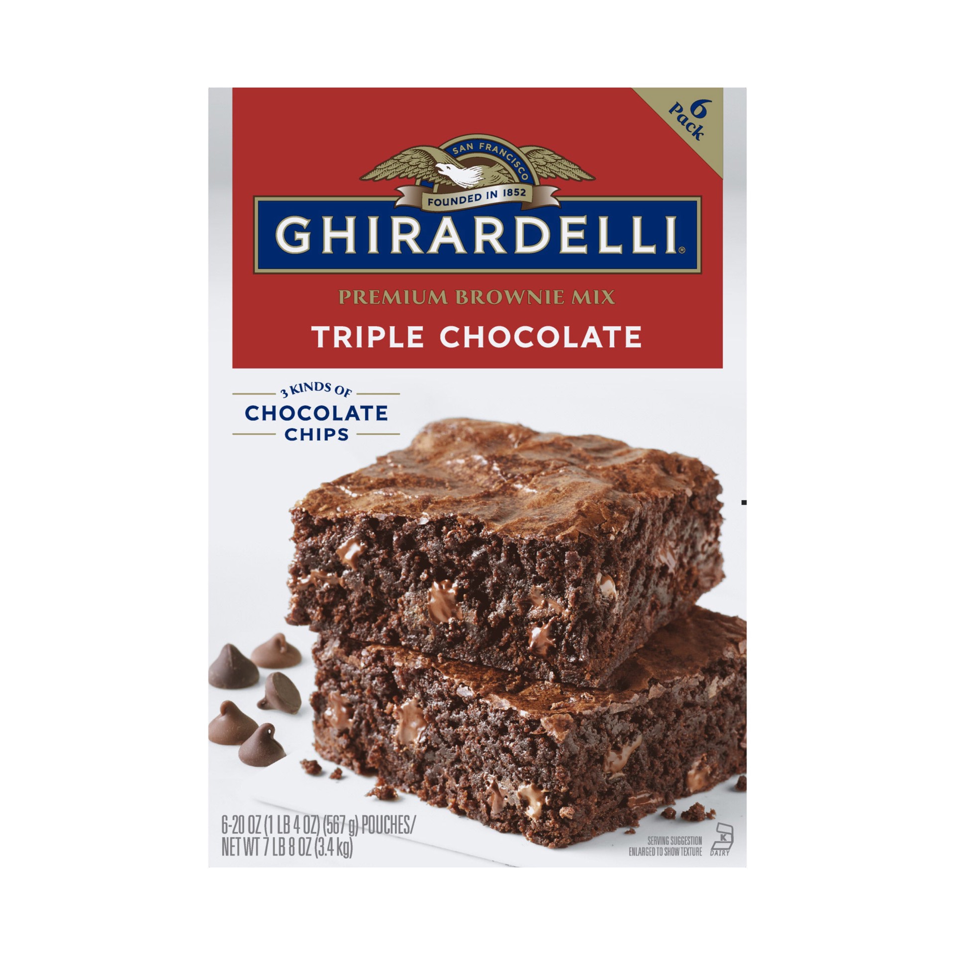 slide 1 of 2, Ghirardelli, Triple Chocolate Premium Brownie Mix, 6 count, 