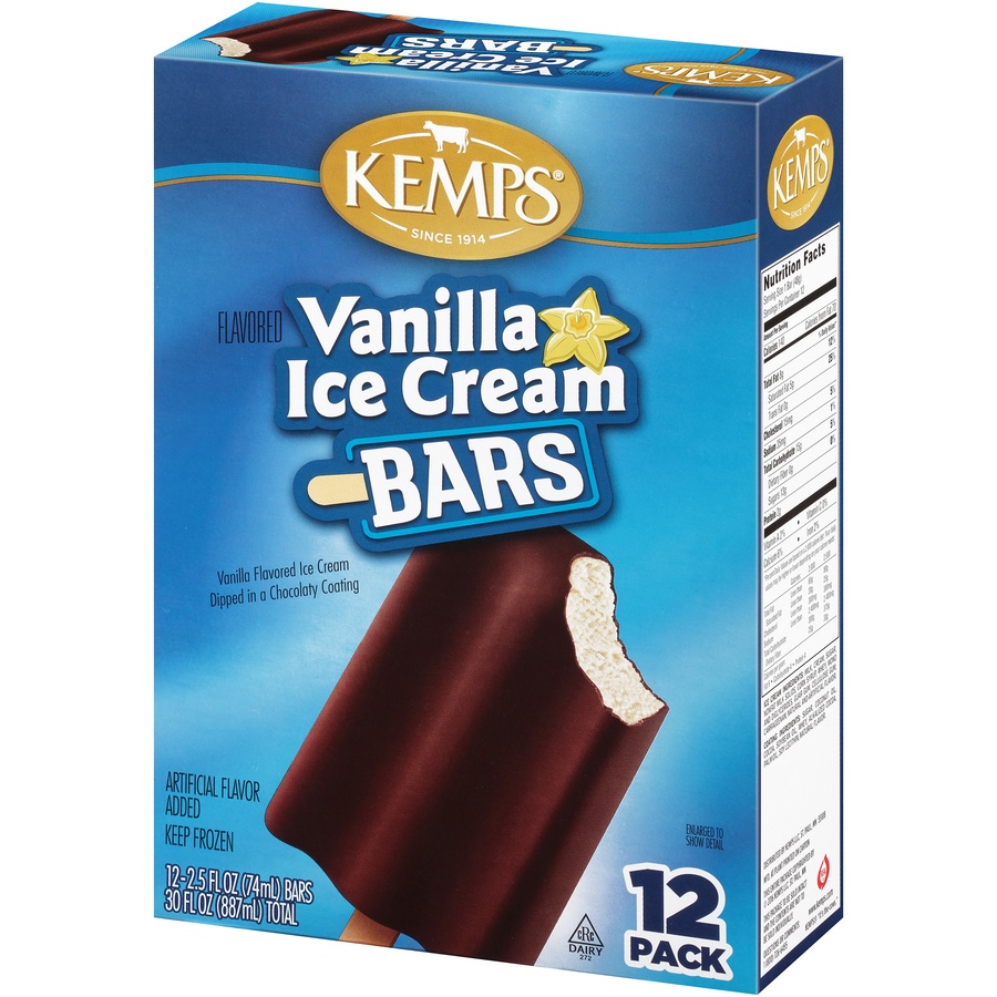 slide 8 of 8, Kemps Vanilla Ice Cream Bars - 12pk, 12 ct