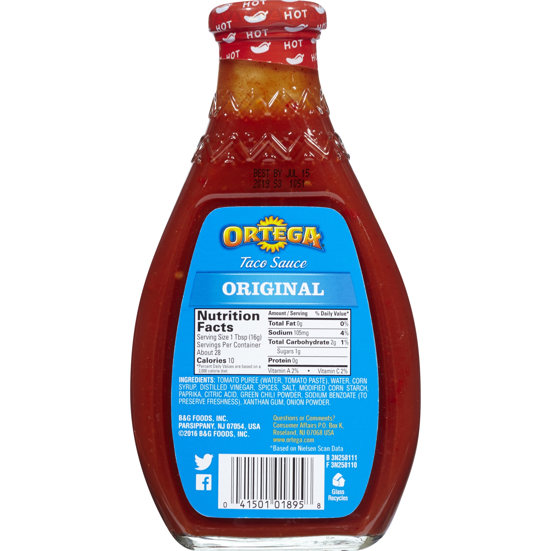 slide 5 of 8, Ortega Original Thick and Smooth Hot Taco Sauce, Kosher, 16 oz, 16 oz