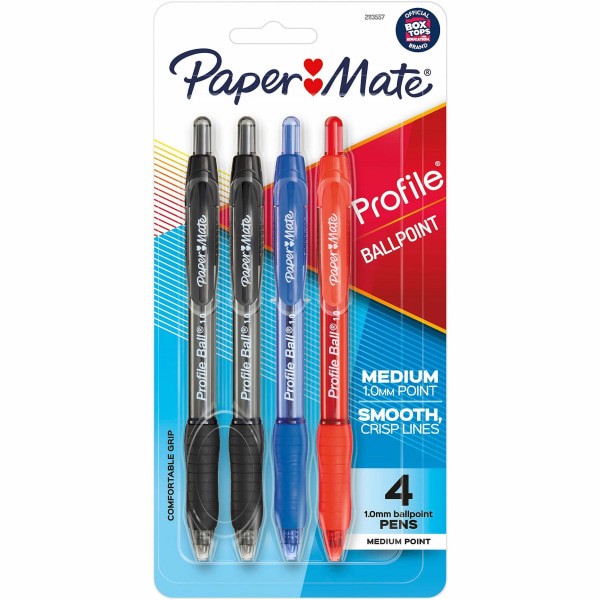slide 6 of 10, Paper Mate Medium 1.0mm BallPoint Pens 4 ea, 4 ct
