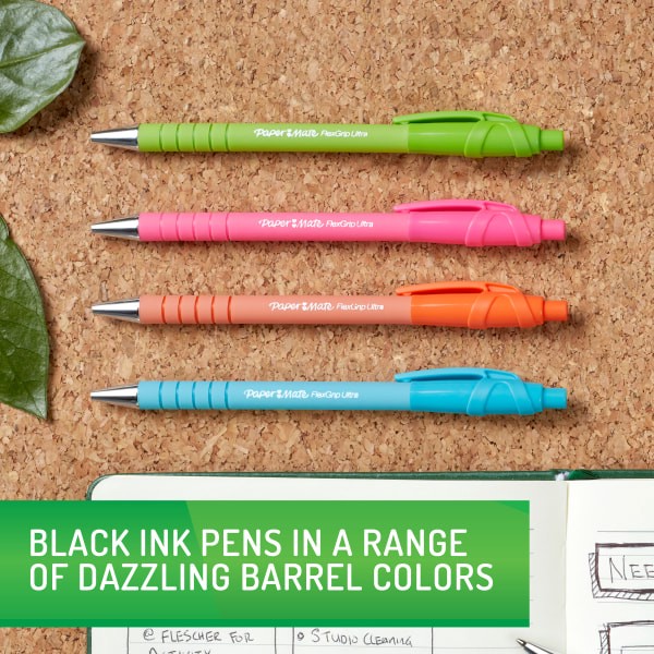 slide 4 of 6, Paper Mate 4pk Ballpoint Pens Black Ink Flexgrip Ultra, 4 ct