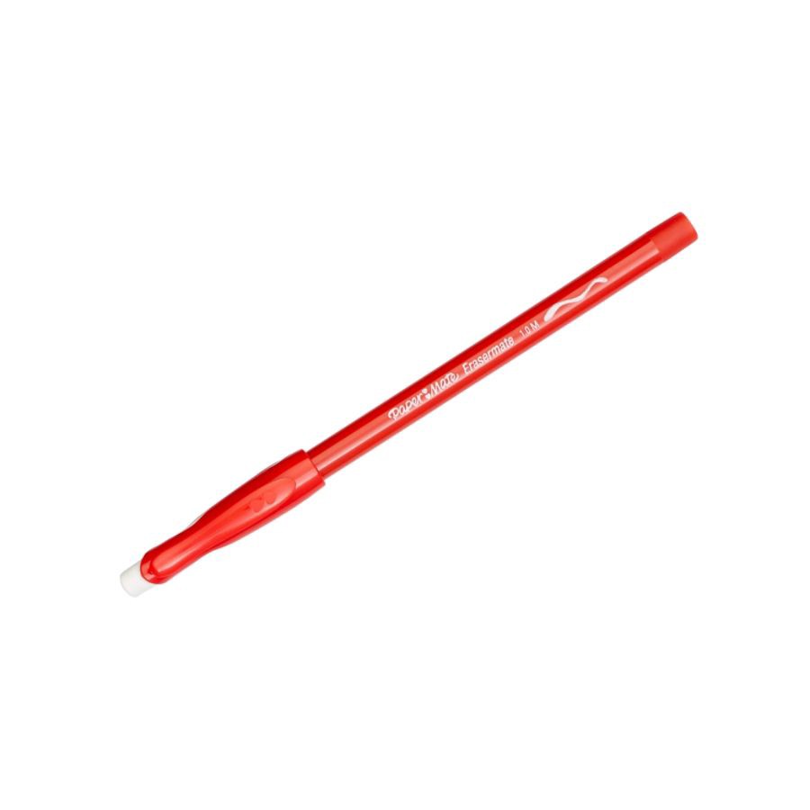 slide 4 of 5, Paper Mate Erasermate Pens, Medium Point, 1.0 Mm, Red Barrel, Red Ink, Pack Of 5, 5 ct