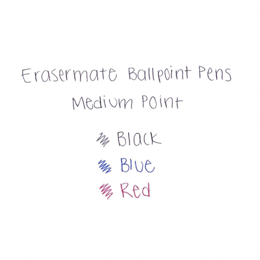 slide 3 of 5, Paper Mate Erasermate Pens, Medium Point, 1.0 Mm, Red Barrel, Red Ink, Pack Of 5, 5 ct