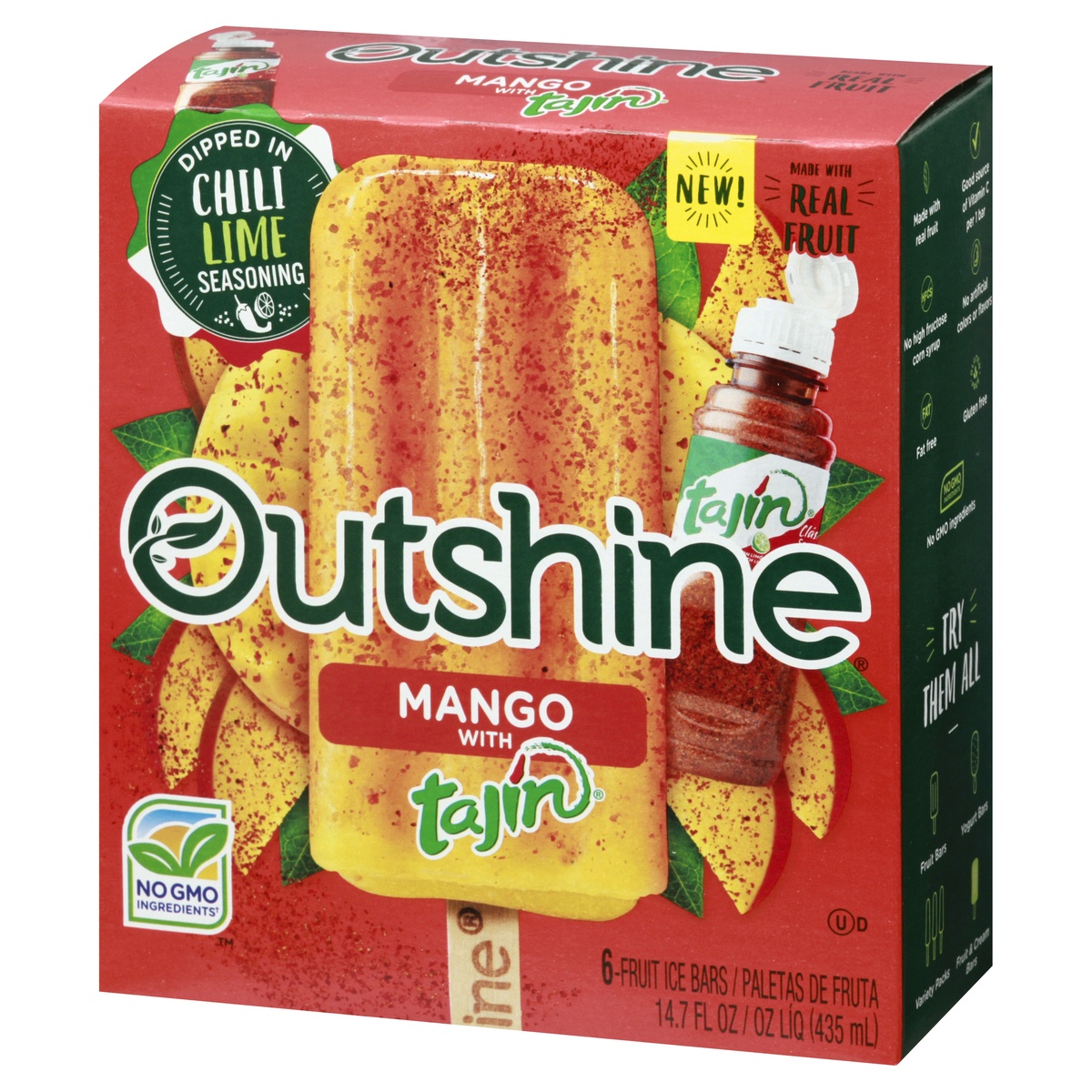 Outshine Mango Frozen Fruit Bars With Tajin 6 Ct Shipt