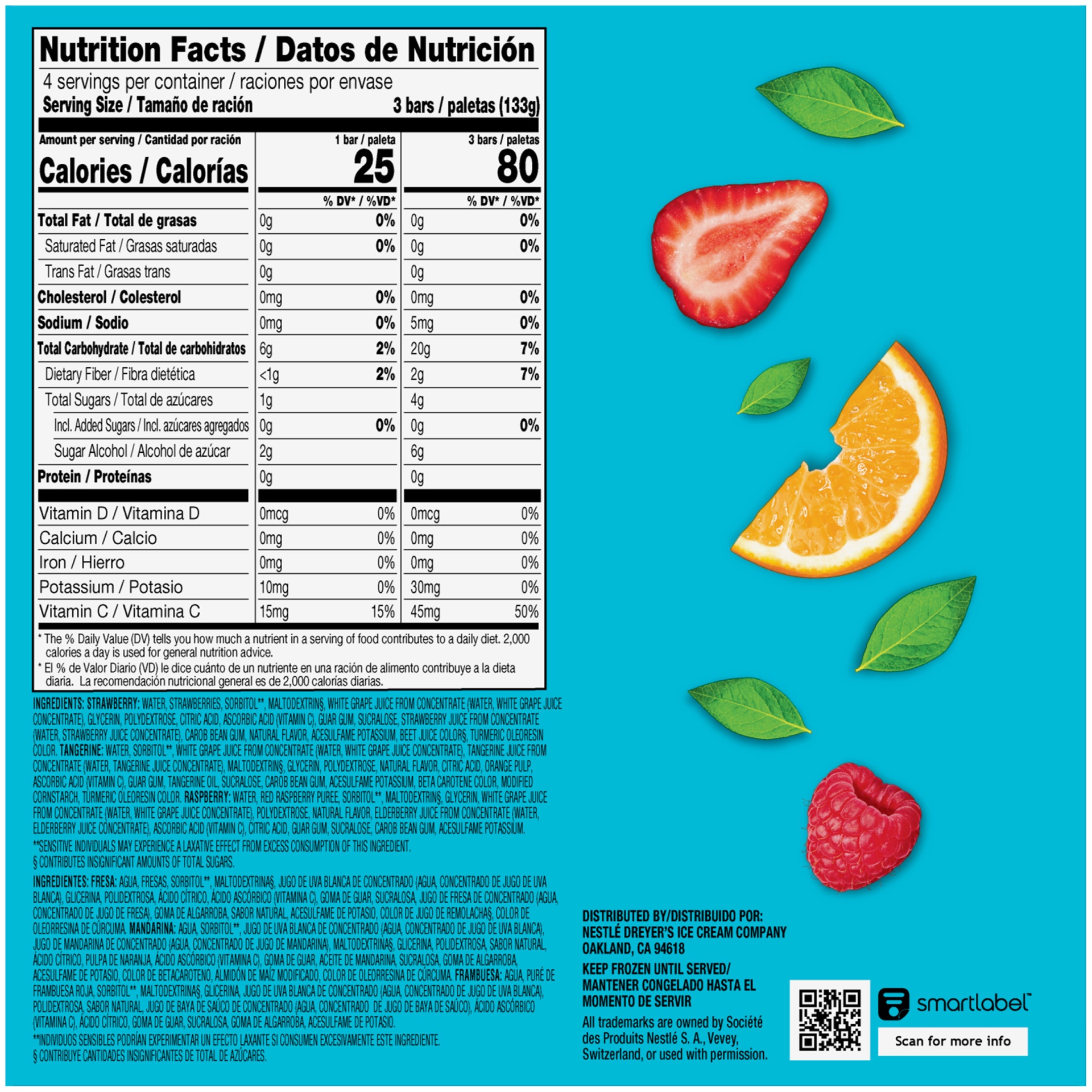 slide 3 of 6, Outshine Strawberry, Tangerine, And Raspberry Frozen Fruit Bars Variety Pack, No Sugar Added, 12 ct