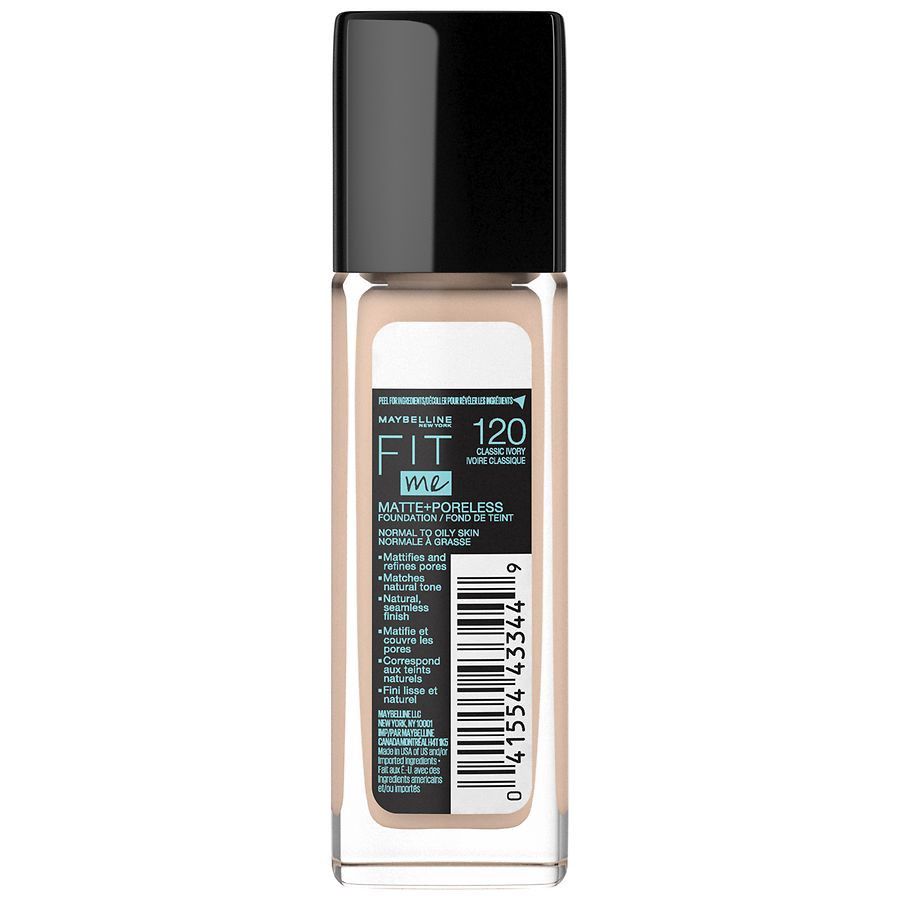 slide 2 of 5, Maybelline Fit Me Matte + Poreless Oil Free Liquid Foundation - 1 fl oz - 120 Classic Ivory - 1 fl oz, 1 fl oz