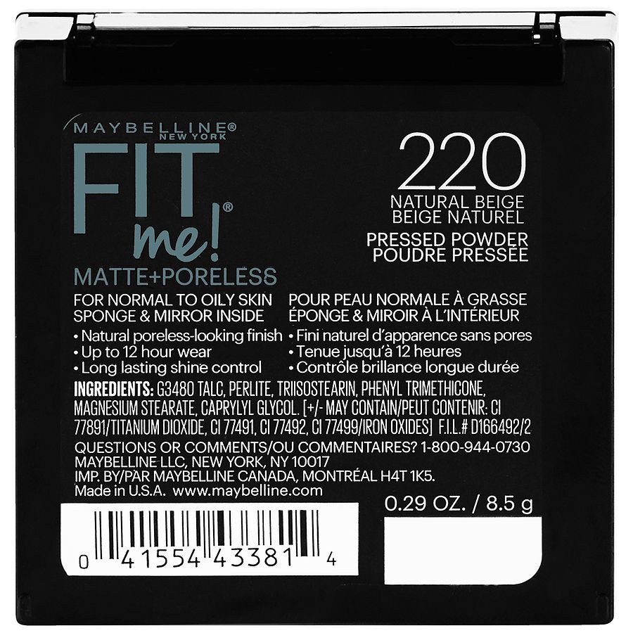 slide 4 of 5, Fit me! Natural Beige 220 Matte + Poreless Pressed Powder 0.29 oz, 0.29 oz