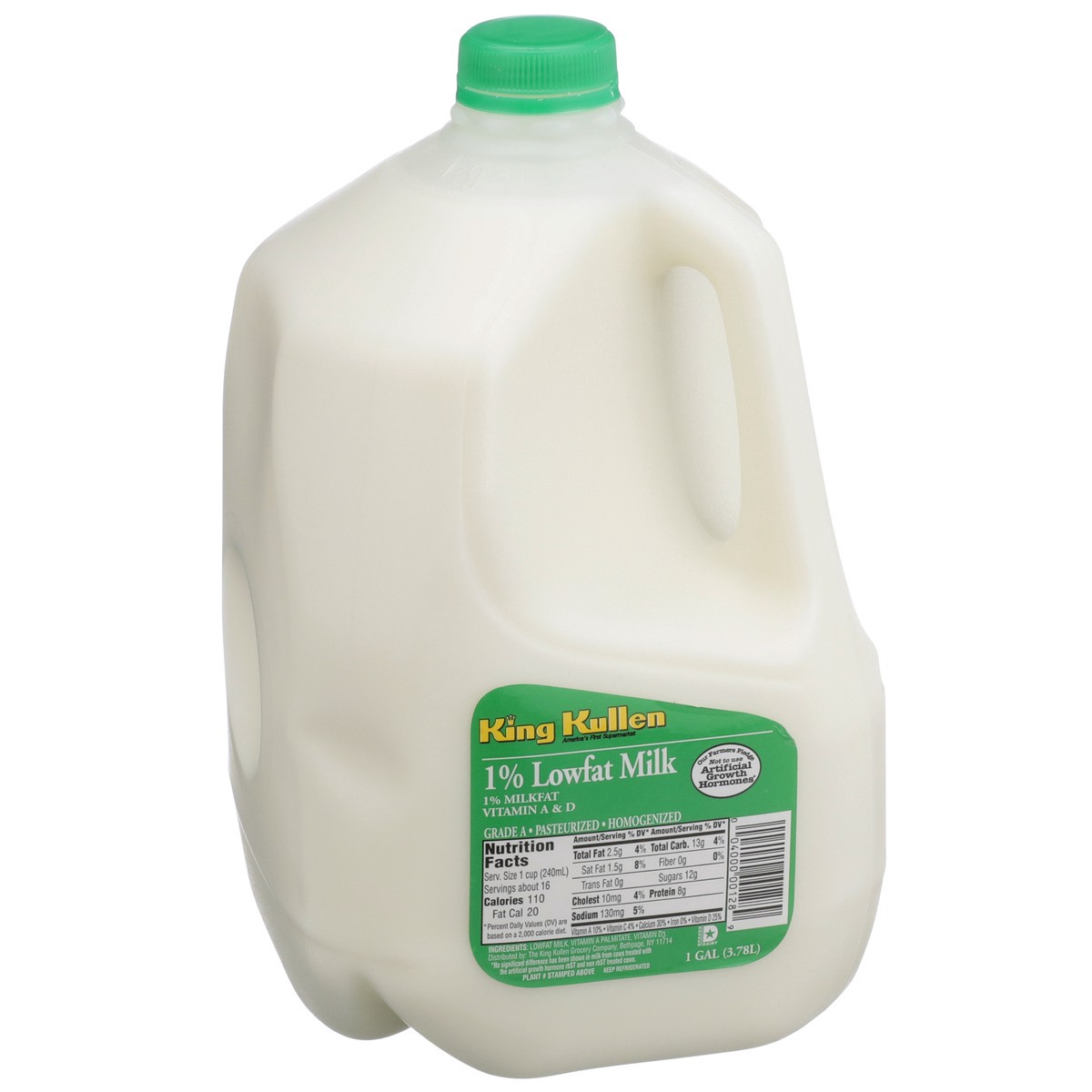 slide 6 of 8, King Kullen 1% Milk, 128 fl oz