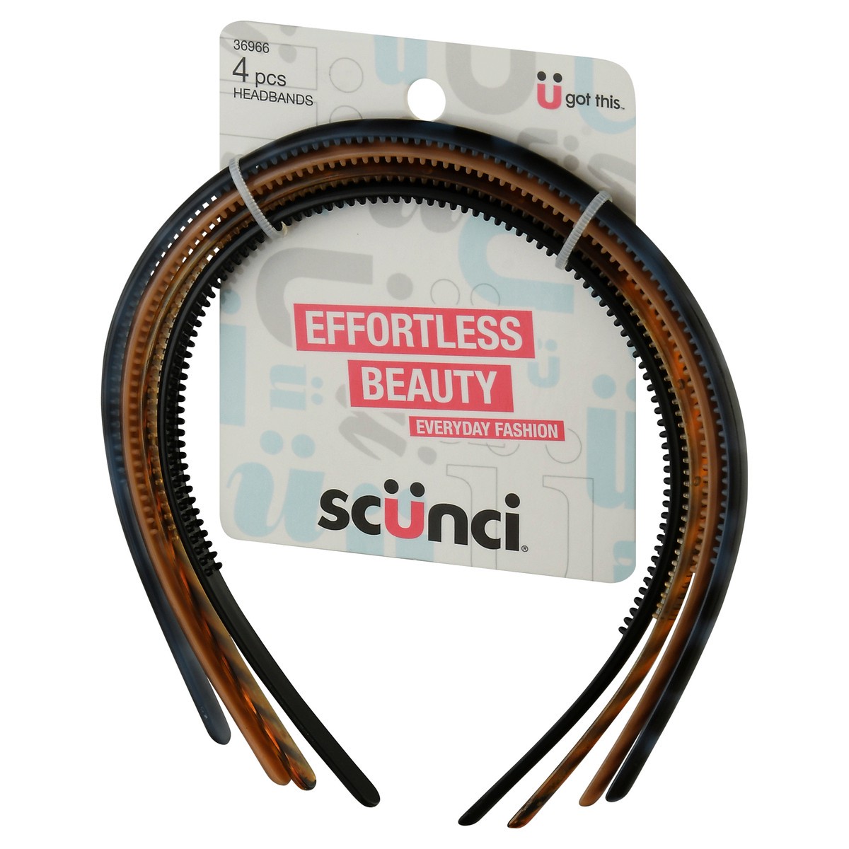 slide 8 of 10, scünci Effortless Beauty Headbands 4 Pcs, 4 ct