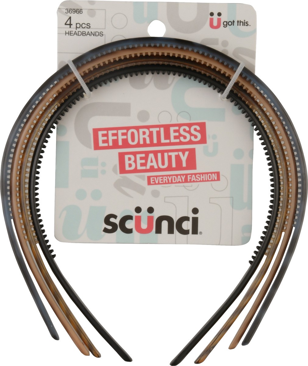 slide 5 of 10, scünci Effortless Beauty Headbands 4 Pcs, 4 ct