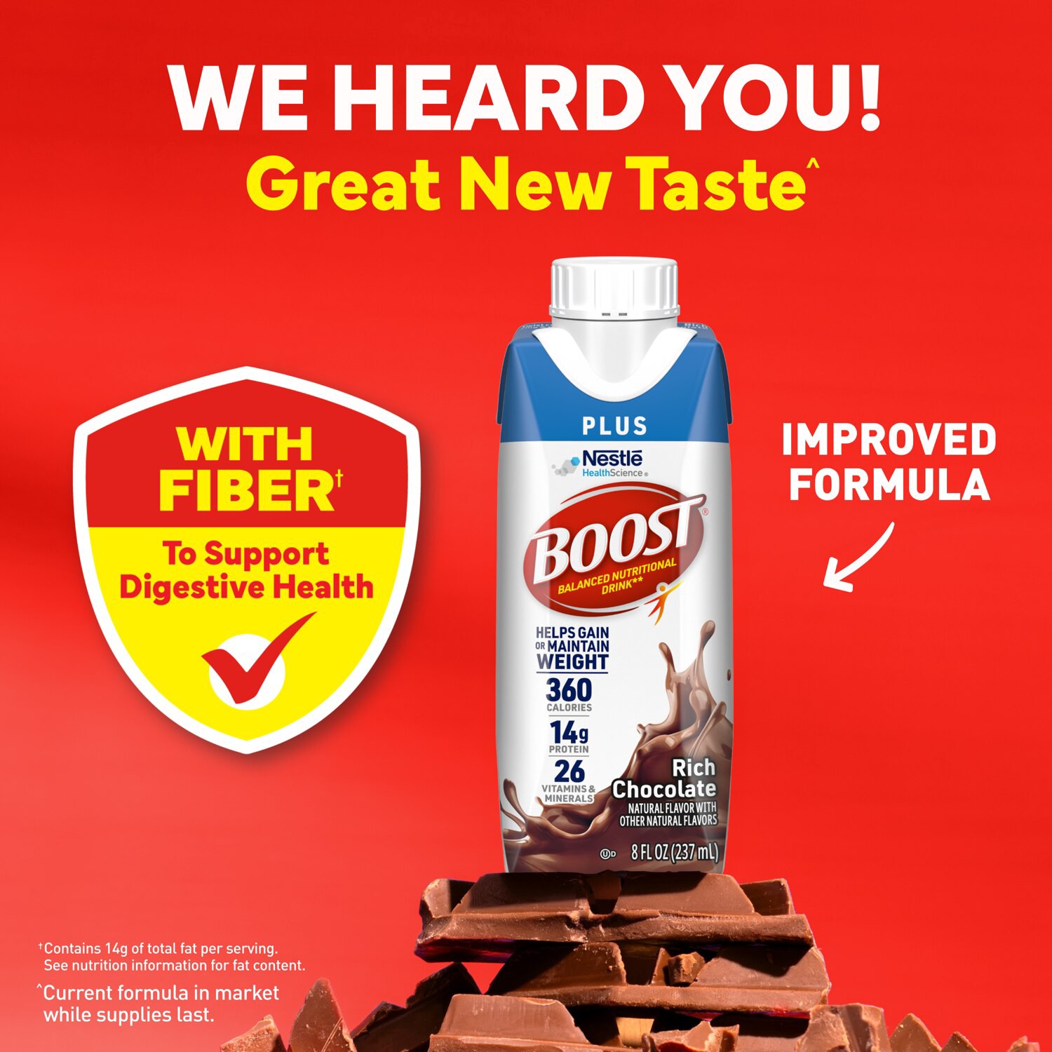 slide 4 of 6, Boost Plus Nutritional Drink, Rich Chocolate- 12 oz, 12 oz