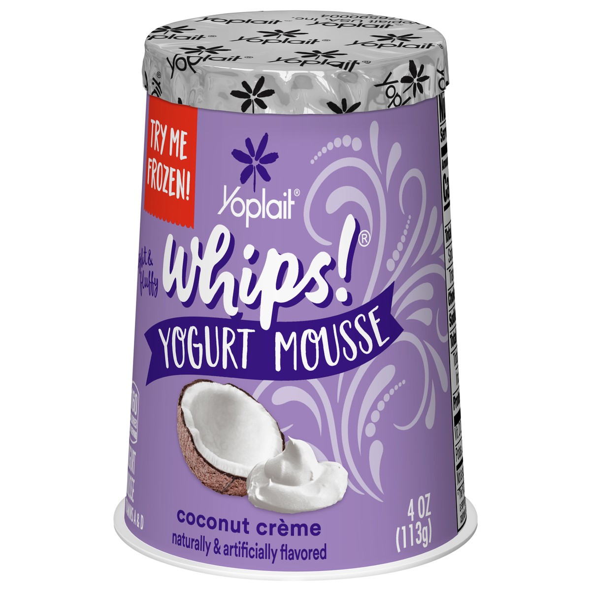 slide 2 of 9, Yoplait Whips Yogurt Mousse, Coconut Creme Flavored, Gluten Free Snack, 4 OZ Yogurt Cup, 4 oz