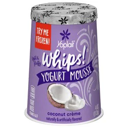 Yoplait Whips Yogurt Mousse, Coconut Creme Flavored, Gluten Free Snack, 4 OZ Yogurt Cup