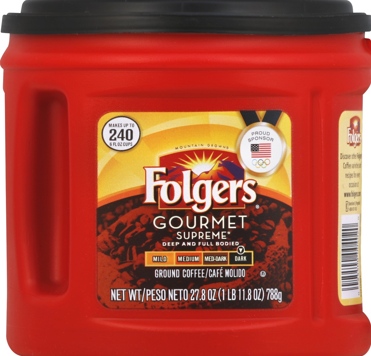 slide 3 of 3, Folgers Supreme Dark Gourmet Ground Coffee, 24.2 oz