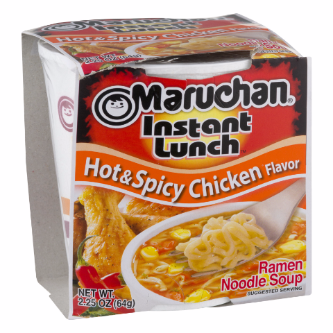 slide 1 of 1, Maruchan Instant Lunch Hot & Spicy Chicken, 2.25 oz