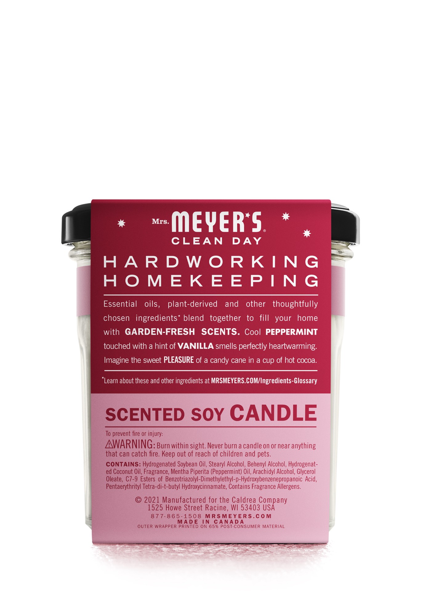 slide 5 of 9, Mrs. Meyer's Clean Day Scented Soy Candle, Peppermint Scent, 7.2 oz