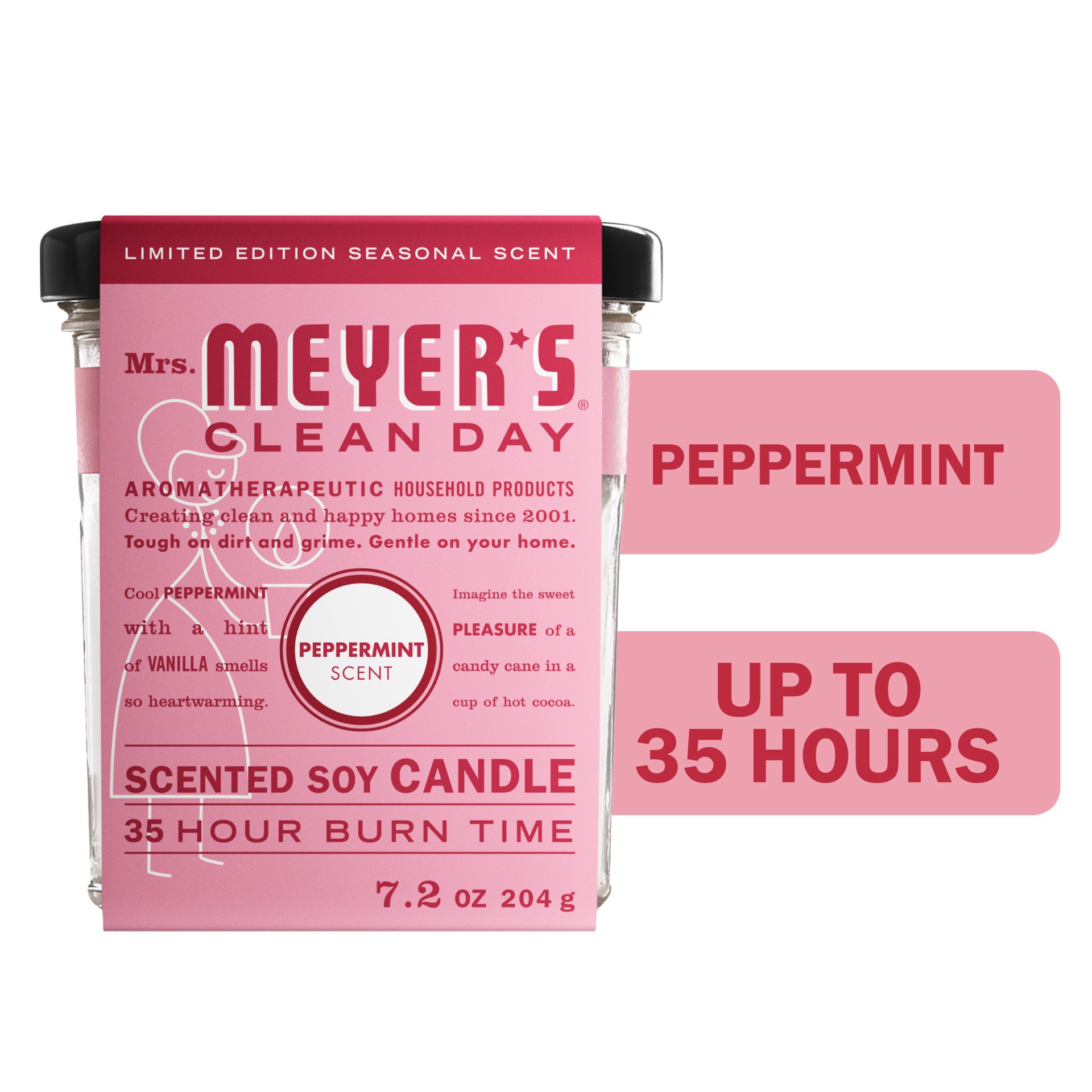 slide 6 of 9, Mrs. Meyer's Clean Day Scented Soy Candle, Peppermint Scent, 7.2 oz