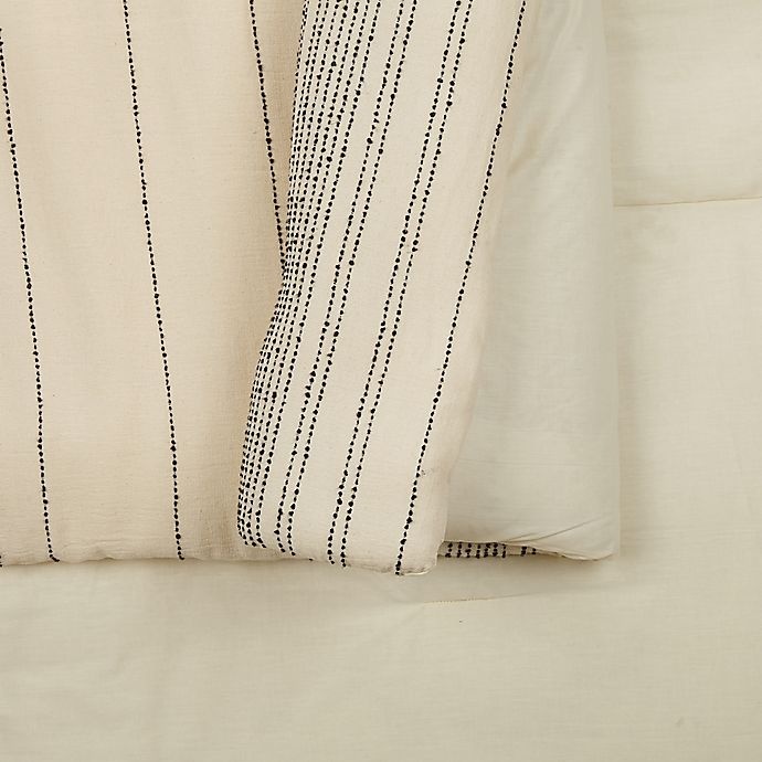 slide 3 of 4, Ayesha Curry Slate Stripe Full/Queen Comforter Set - Ivory, 3 ct