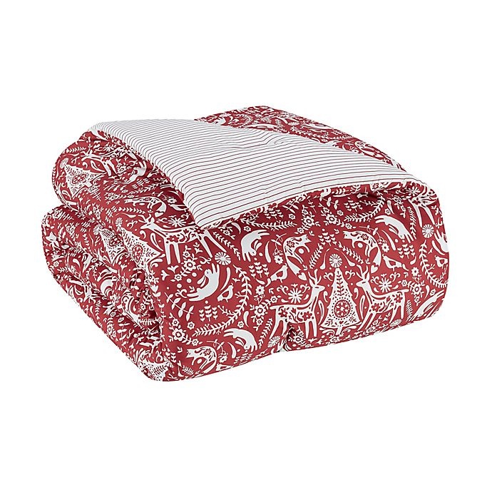 slide 3 of 5, Marmalade Scandinavian Reversible Twin Comforter Set - Red/White, 1 ct