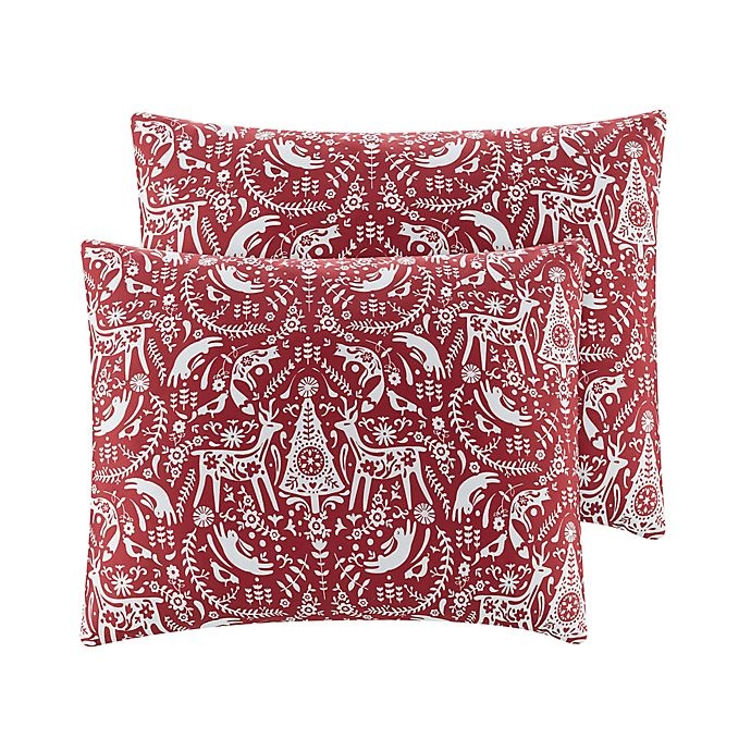 slide 4 of 5, Marmalade Scandinavian Reversible Full Comforter Set - Red/White, 1 ct