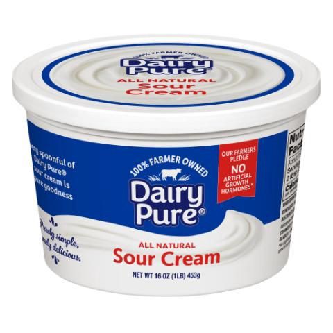 slide 1 of 1, Dairy Pure All Natural Sour Cream, 8 oz