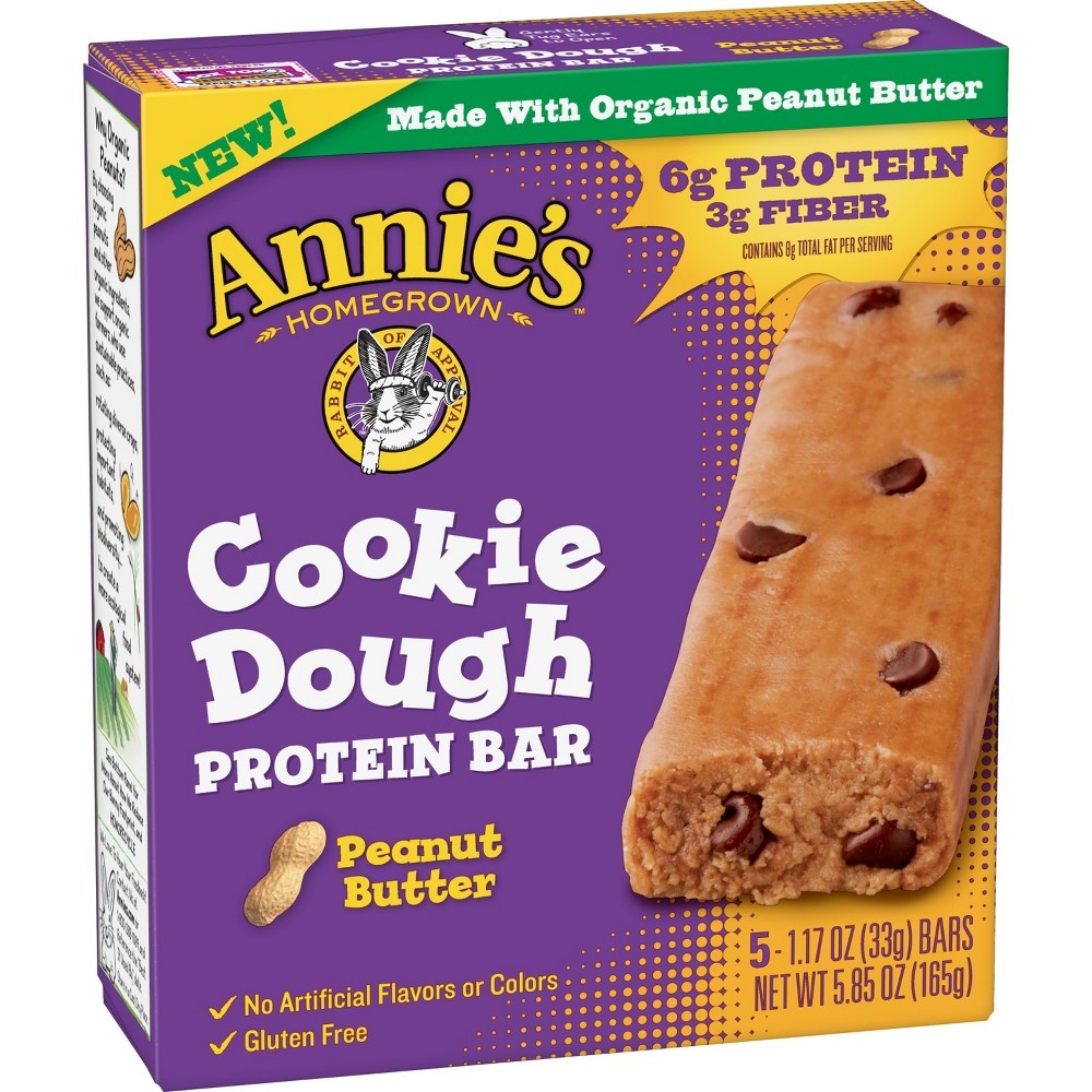 slide 3 of 3, Annie's Peanut Butter Cookie Dough Protein Bars, 5 ct; 1.17 oz