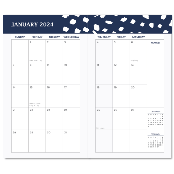 slide 4 of 6, Office Depot Brand Monthly Planner, 3-1/2'' X 6'', Neon Geo, January To December 2021, 1 ct