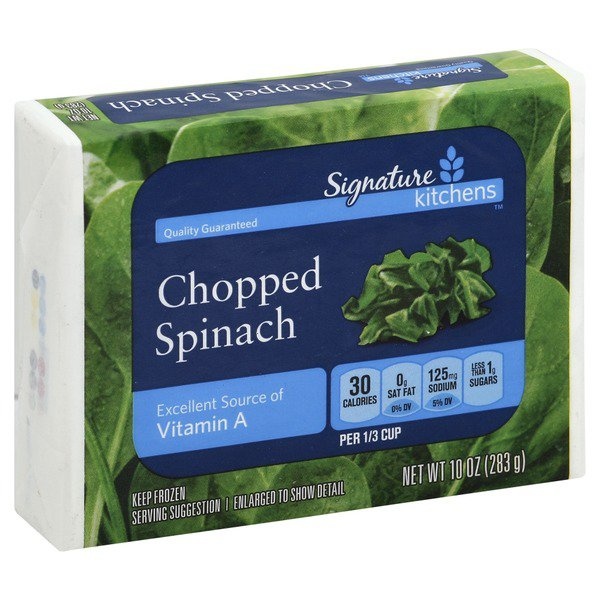 slide 1 of 1, Signature Kitchens Spinach Chopped, 10 oz