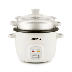 Aroma Rice Cooker/Steamer 4-Cup, White