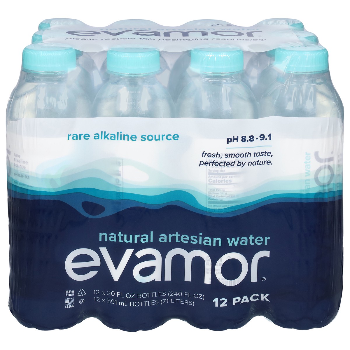 slide 1 of 9, Evamor Artesin Water 12Pk, 240 fl oz