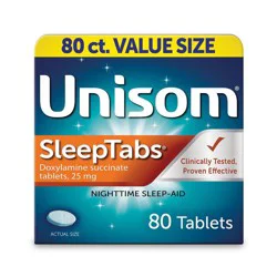 Unisom SleepTabs Doxylamine Succinate Sleep-Aid Tablets, 80 ct