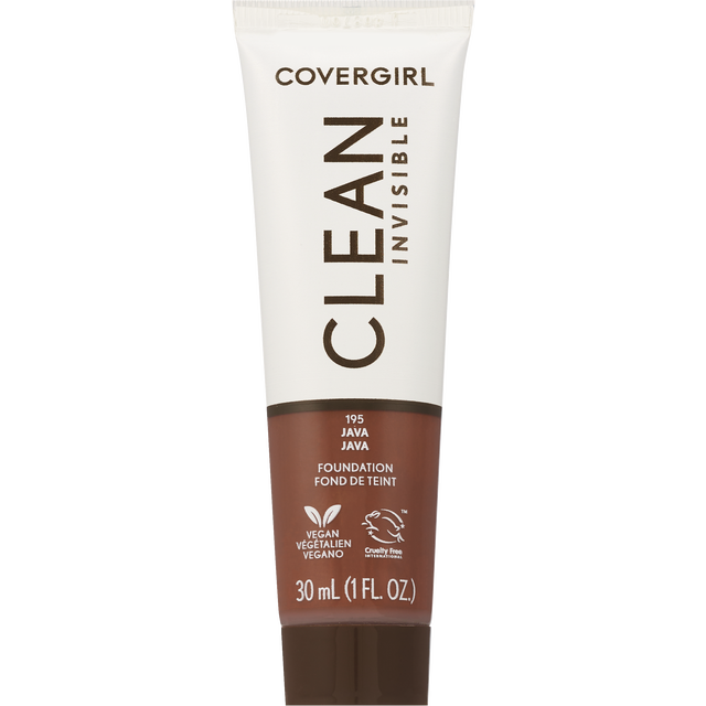 slide 1 of 9, Covergirl Clean Invisible Liquid Makeup, 195 Java, 1 ct